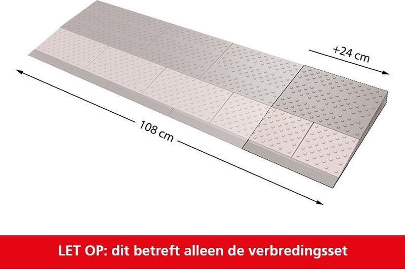 Deluxe Drempelhulp verbredingsset 3 - Grijs/Bruin - 450 x 240 mm