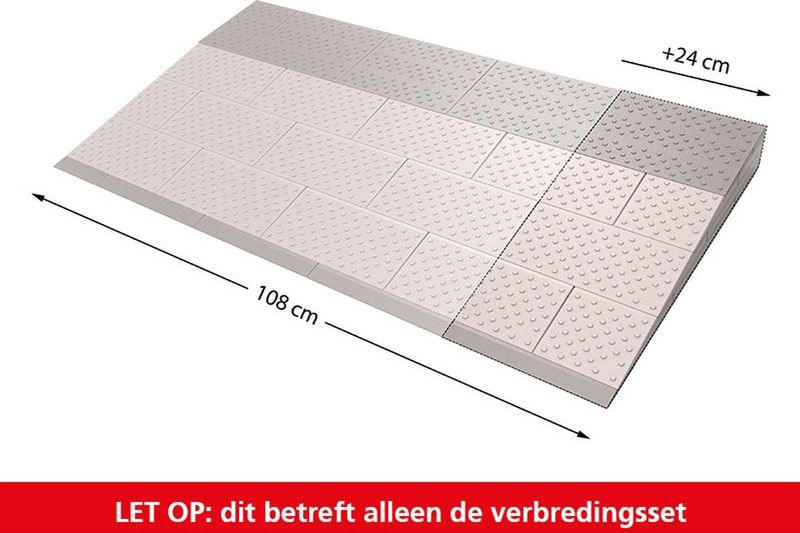 Deluxe Drempelhulp verbredingsset 4 - Grijs/Bruin - 570 x 240 mm