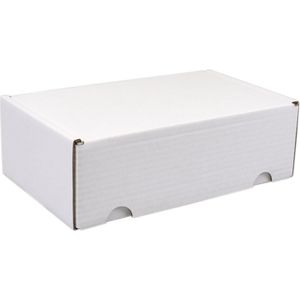 Postpakketdoos Golfkarton met deksel 260x140x70mm wit