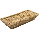 Broodmandje/stokbrood mandje - rotan/riet - 17 x 37 x 7 cm - Serveermandjes voor broodjes