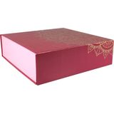 Geschenkdoos | karton | 30x30x9cm | opvouwbaar | roze/rood/goud | 10 stuks