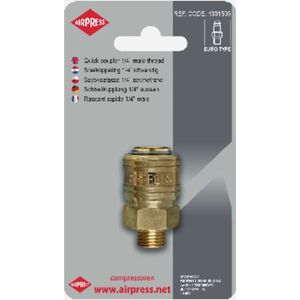 Airpress - 4301505 - Snelkoppeling Euro 1/4" Uitwendig - Messing