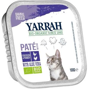 Sparpaket Yarrah Bio 12  x 100 g - Pâté: Bio-Huhn & Bio-Truthahn mit Bio-Aloe Vera