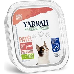 Yarrah Pate Zalm Saumon mit Seaweed 100g Bio Kattenvoer, 16-pack (16 x 0,1 kg)