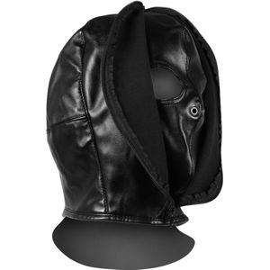 Bondagemasker met ritssluiting - Zwart