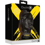 Shots - Ouch! OU889BRN - Mask With Brown Ponytail - Black