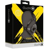 Open Mouth Gag Head Harness With Plug Stopper - Black