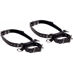 Shots - Ouch! OU898BLK - Kneeling Thigh Cuff Set - Black OS