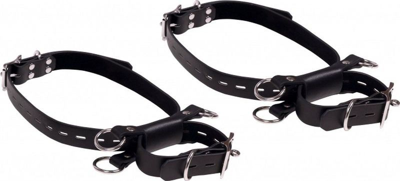 Shots - Ouch! OU898BLK - Kneeling Thigh Cuff Set - Black OS