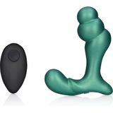Shots - Ouch! OU906MGR - Stacked Vibrating Prostate Massager with Remote Control - Metallic Green