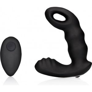 Shots - Ouch! OU907BLK - Beaded Vibrating Prostate Massager With Remote Control - Black