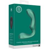 Shots - Ouch! OU908MGR - Pointed Vibrating Prostate Massager with Remote Control - Metallic Green