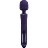 Kiku - Double Ended Wand with Innovative G-Spot Flapping Stimulator - Paars