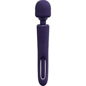 Kiku - Double Ended Wand with Innovative G-Spot Flapping Stimulator - Purple