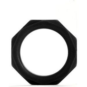 Shots Toys - Octagon Ring - groot - zwart - penisringen