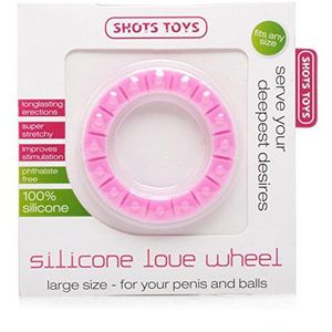 Shots Toys - Silicone Liefde Wheel - groot - roze - penisringen