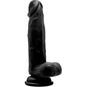Realistic Cock - 8" - With Scrotum - Black