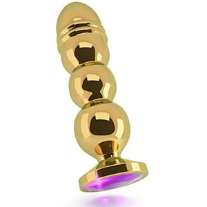 Rich by Shots - Gold Plug, 4,9 inch, violet saffier, 125 mm lengte, 33 mm diameter, 1 stuk