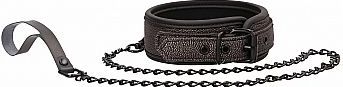 Ouch! Elegance - Elegant Collar with Leash - Titanium Grey