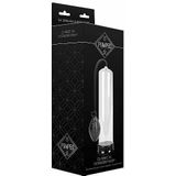 Pumped Klassieke XL Penis Pomp met Handpomp en Indicatie met Siliconen Cock Ring - 34 cm - Transparant