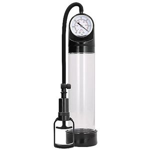 Pumped Comfort Penis Pomp met Professionele Druk Meter en Vinger Pomp Inclusief Siliconen Cock Ring - 30 cm - Transparant