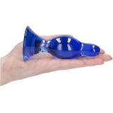 Chrystalino Classy Glazen Buttplug - Blauw