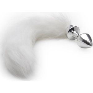 White Tail Buttplug - Silver