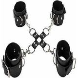 Leather Hand And Legcuffs Black