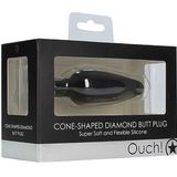 Cone-Shaped Diamond Butt Plug - Black