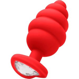 Mini Buttplug Geribbeld - Rood