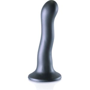 Shots - Ouch! OU818GUN - Ultra Soft Curvy G-Spot Dildo - 7'' / 17 cm - Gun Metal
