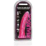 Real Rock - Glow in the Dark dildo 15.5 cm - Roze