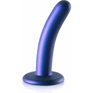 Gladde G-spot dildo met zuignap 12.5 cm - Metalic Blue