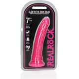 Real Rock - Glow in the Dark dildo 18 cm - Roze