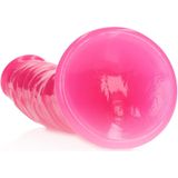 Slim Realistic Dildo with Suction Cup - Glow in the Dark - 7'' / 18 cm