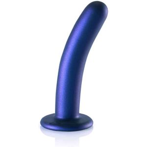 Gladde G-spot dildo met zuignap 14.5 cm - Metallic Blue