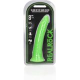 Shots - RealRock REA143GLOGRN1 - Slim Dildo Suction Cup - GitD - 8'' / 20 cm - Neon Green