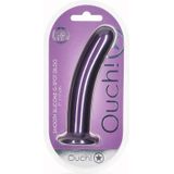 Gladde G-spot dildo met zuignap 17 cm - Metallic Paars