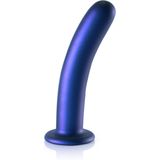 Gladde G-spot dildo met zuignap 17 cm - Metallic Blue