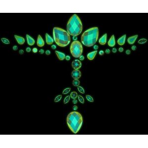 Body Jewelry Stickers - Chest - Glow In The Dark - Opal