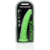 Shots - RealRock REA144GLOGRN1 - Slim Dildo Suction Cup - GitD - 9'' / 22,5 cm - Neon Green