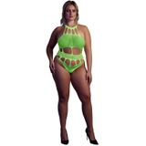 Shots - Ouch! OU832GLOOSX - Body with Grecian Neckline - Neon Green - XL/XXXXL