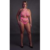 Shots - Ouch! OU832GPNOS - Body with Grecian Neckline - Neon Pink - XS/XL