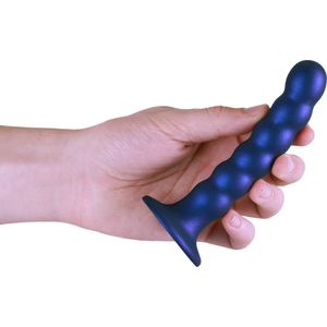 Shots - Ouch! OU822MBL - Beaded G-Spot Dildo - 5'' / 13 cm - Metallic Blue