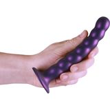 Ouch! Beaded Siliconen G-Spot dildo - 16,5 cm - metallic paars