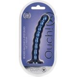 Shots - Ouch! OU823MBL - Beaded G-Spot Dildo - 6,5'' / 16,5 cm - Metallic Blue