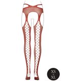 Shots - Le Désir DES055REDOS - Suspender Pantyhose Strappy Waist - One Size - Sunset Glow XS - XL