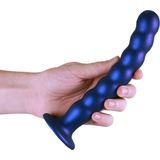 Shots - Ouch! OU824MBL - Beaded G-Spot Dildo - 8'' / 20,5 cm - Metallic Blue