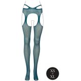 Shots - Le Désir DES055BLUOSX - Suspender Pantyhose Strappy Waist - Queen Size - Ocean Deep XL - XXXXL