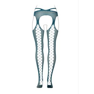 Shots - Le Désir DES055BLUOSX - Suspender Pantyhose Strappy Waist - Queen Size - Ocean Deep XL - XXXXL